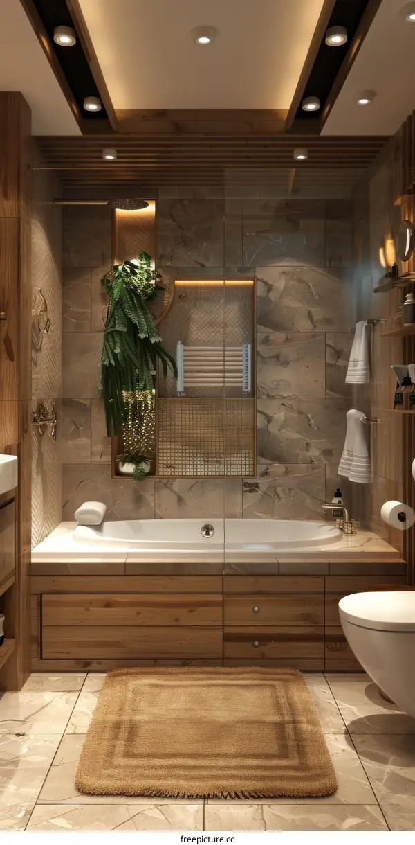 Modern Luxurious Wooden Bathroom Design