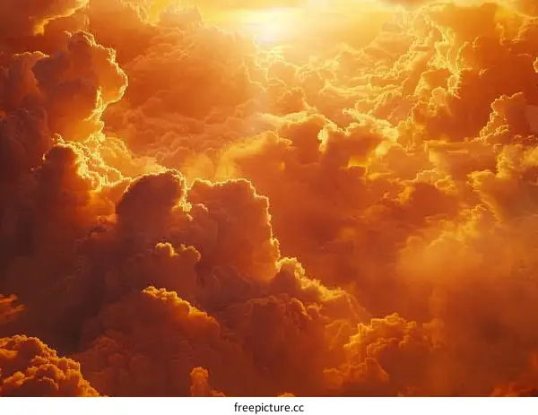 Above the Cloudscape in a Golden Sunset