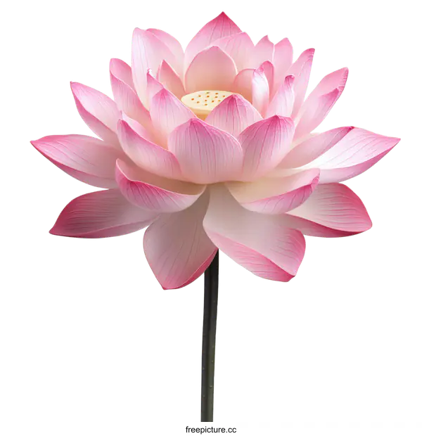 [Transparent Background PNG]Beautiful Pink Lotus Flower Close-up