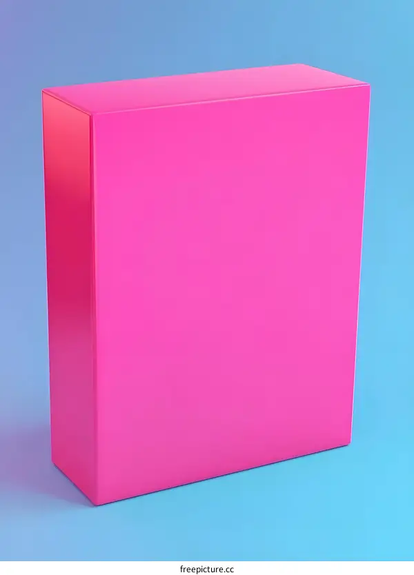 Pink Box on Blue Background Mockup
