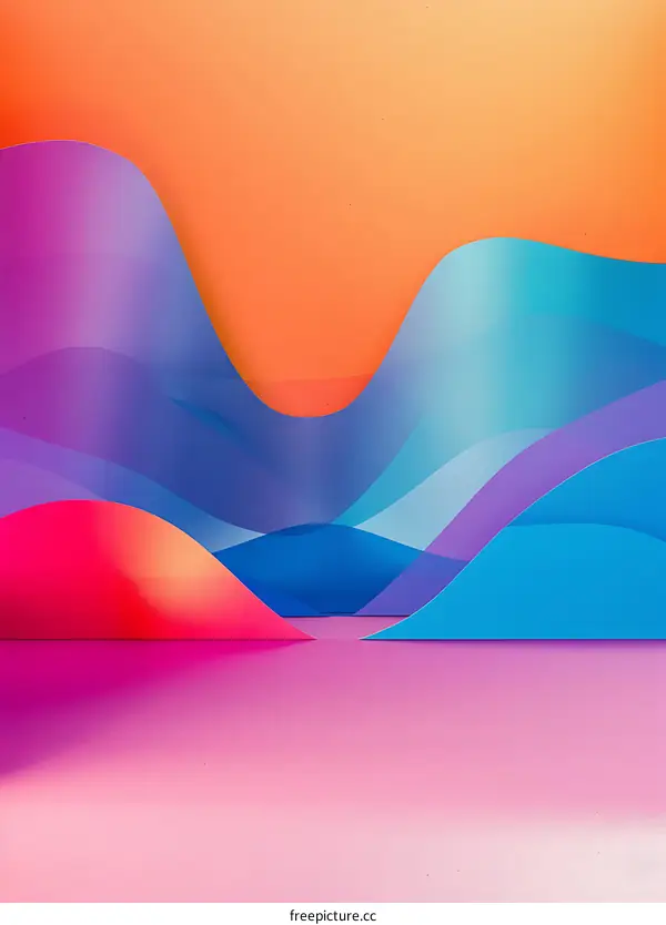 Abstract Colorful Gradient Wave Background