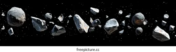 Asteroid Collision in Outer Space Illustration