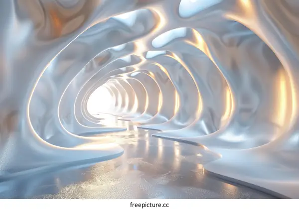Abstract Futuristic Tunnel Interior Design