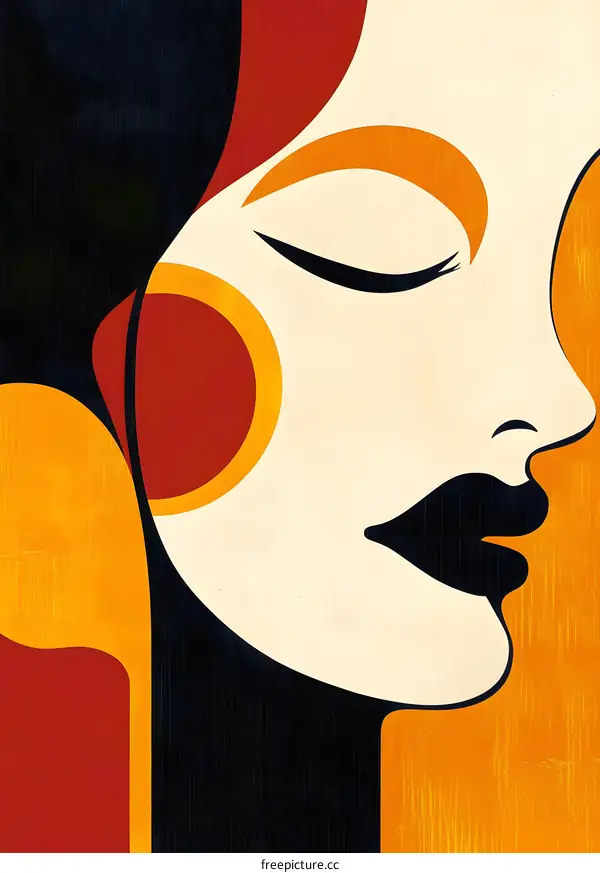 Abstract Portrait Of Woman With Closed Eyes