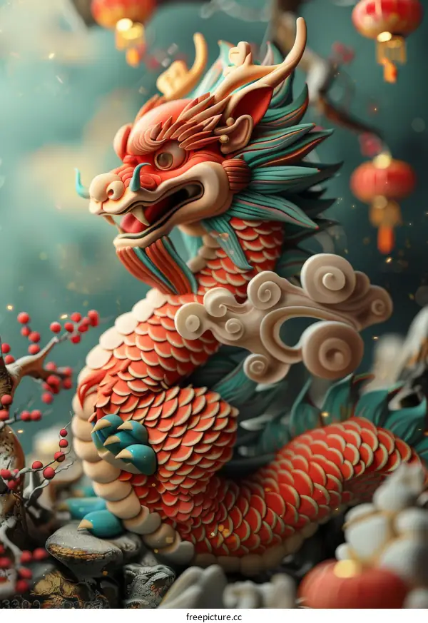 Chinese dragon statue