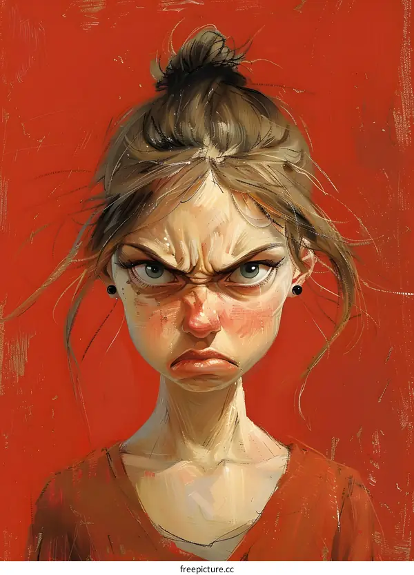 upset woman with clenched teeth