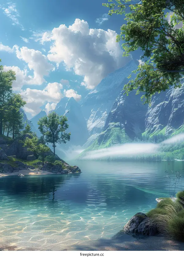 Fantasy Forest With Lake