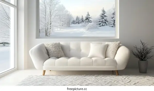 Modern Winter Wonderland Living Room Scene