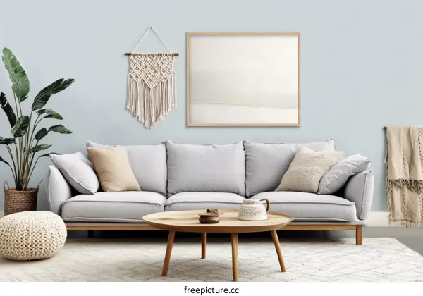 Modern Light Gray Living Room Interior Design