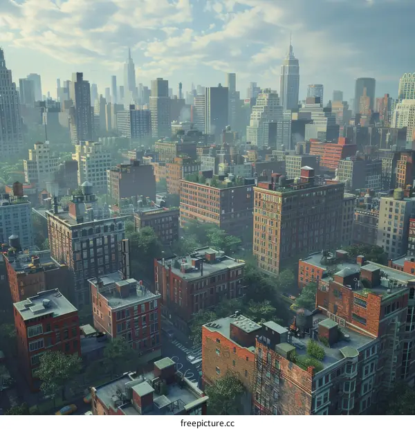 Aerial View of a Cityscapes with Urban Buildings