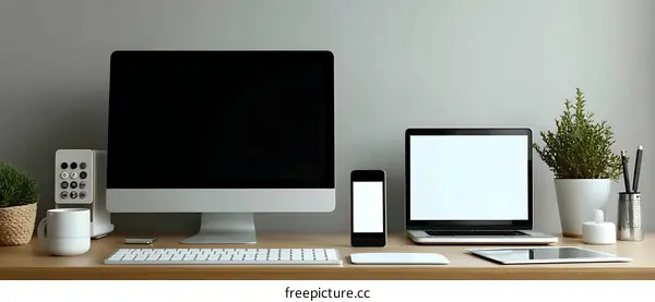 Modern Workspace with Digital Devices