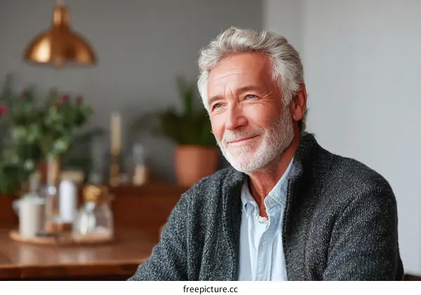 Thoughtful Senior Man Reflection