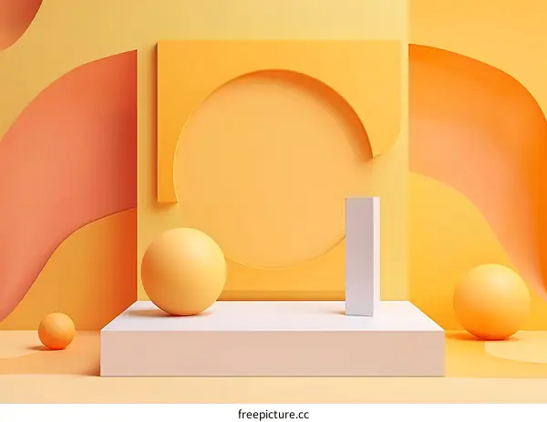Abstract Minimalist Background with Yellow and Orange Shapes