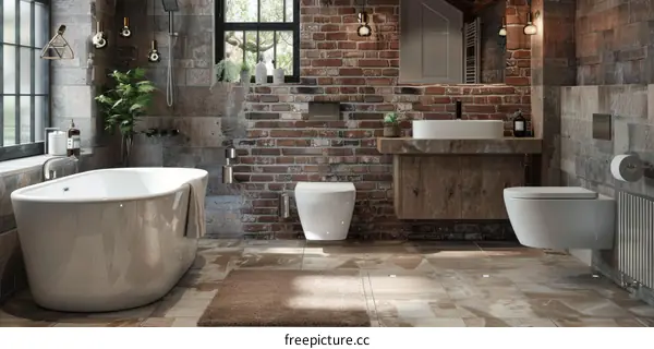Rustic Industrial Modern Bathroom Design