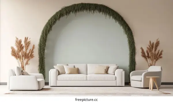 Modern Living Room Interior Design with Archway