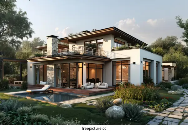 Modern Luxury Villa with Pool and Garden