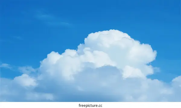White Cumulus Clouds Floating Against Clear Blue Sky