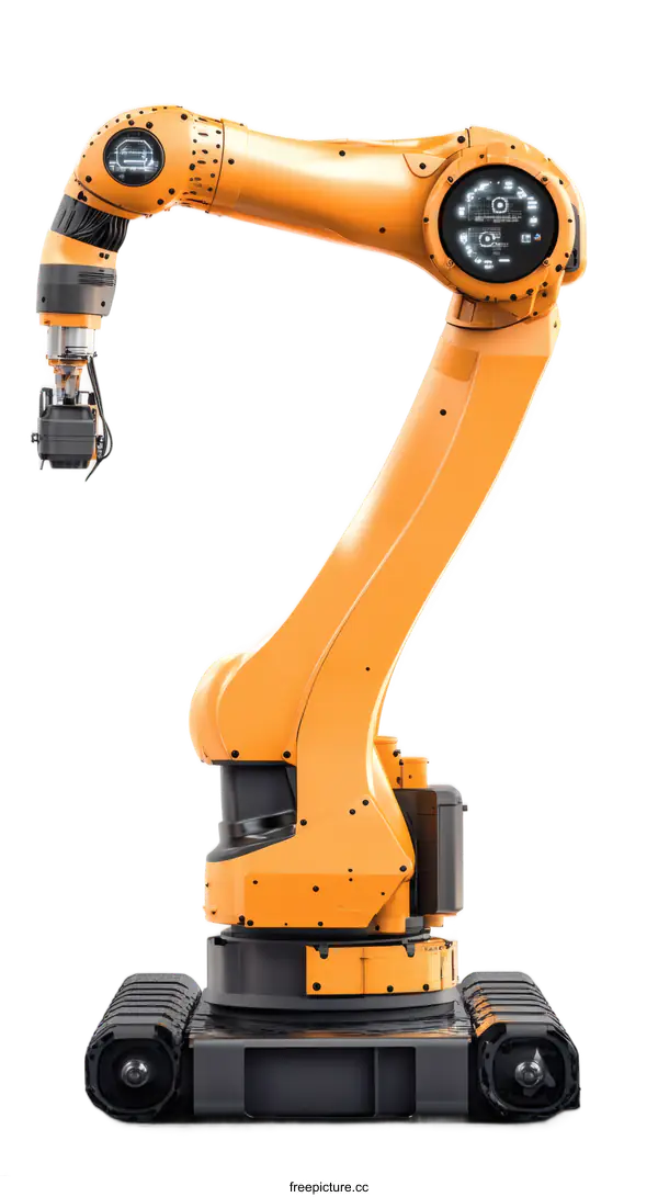 [Transparent Background PNG]Industrial Robotic Arm on White Background