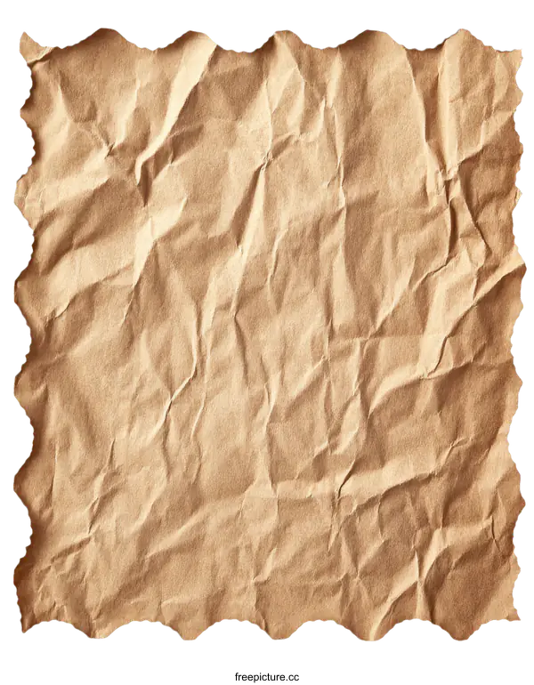 [Transparent Background PNG]Crumpled Kraft Paper Texture Background
