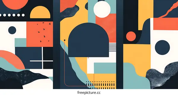 Abstract Geometric Shapes in Vibrant Colors