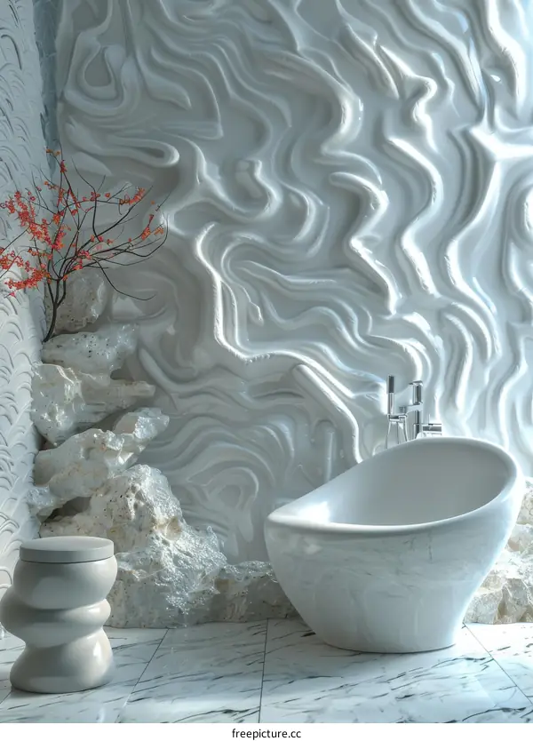 Modern Minimalist White Bathroom Design