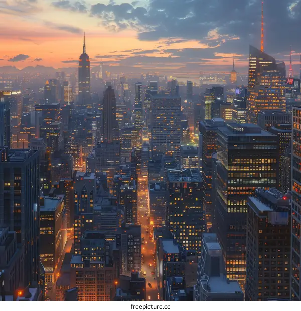 New York City Skyline at Twilight
