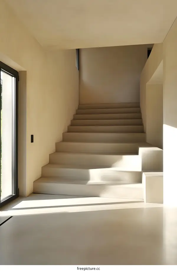 Modern Minimalist Concrete Staircase Interior Design