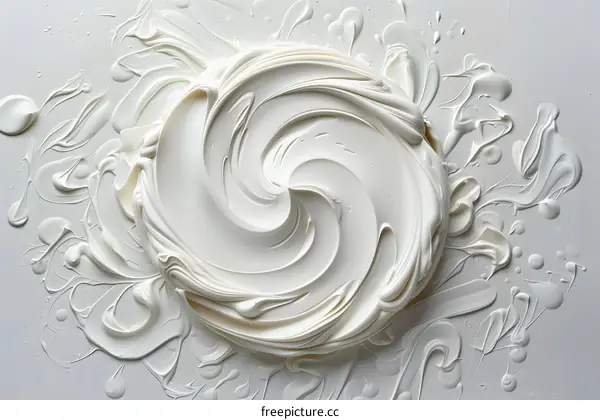 Abstract White Swirling Paint