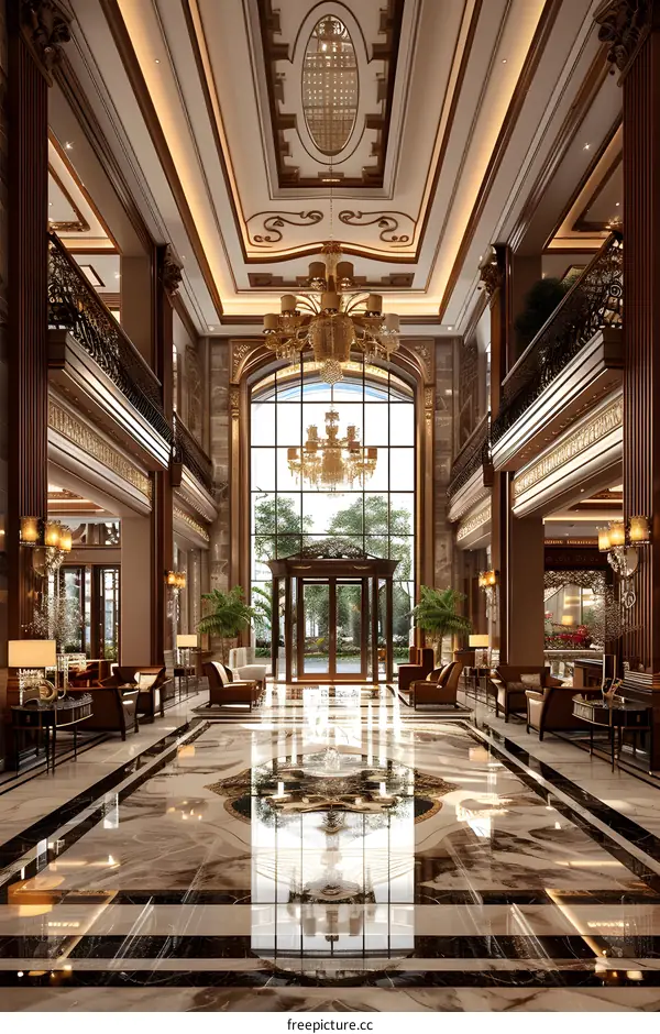 European style luxury hotel lobby interior design