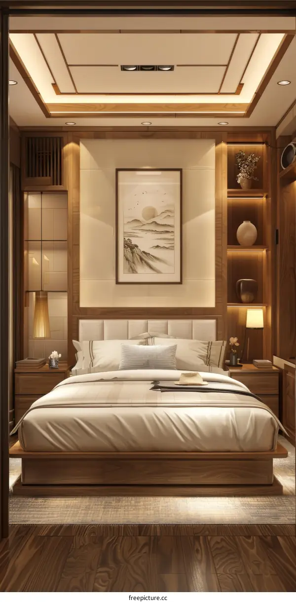 Elegant Wooden Bedroom Interior Design