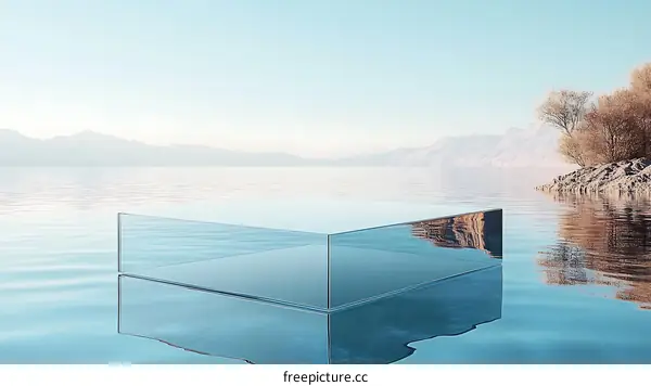 Glass Platform on Calm Water Scene