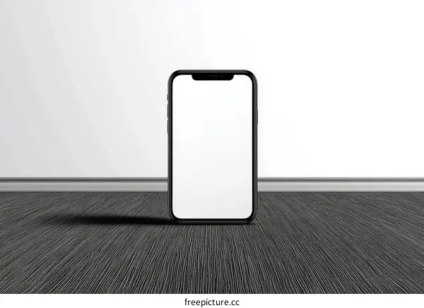 Modern Smartphone Mockup on Dark Flooring