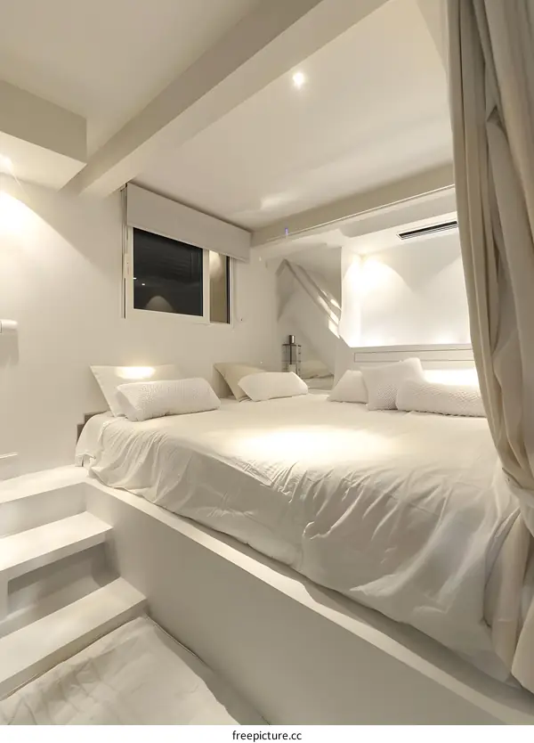 Modern Minimalist White Bedroom Interior Design