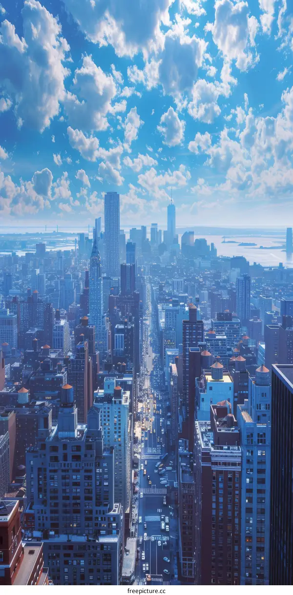Aerial View of New York City Skyline