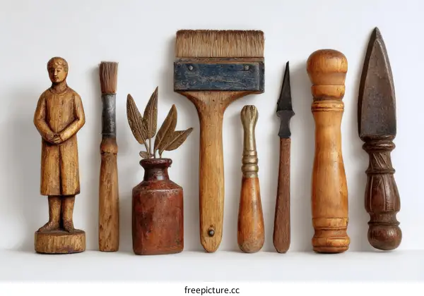 Vintage Artistic Tools and Figurine Collection
