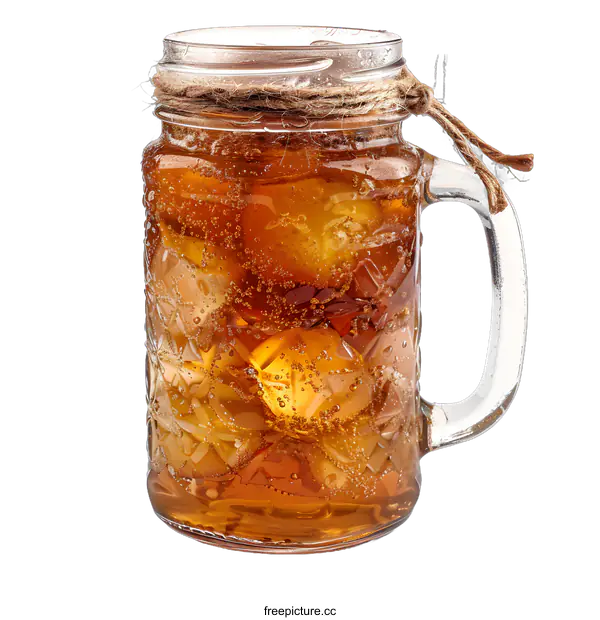 [Transparent Background PNG]iced tea in a mason jar