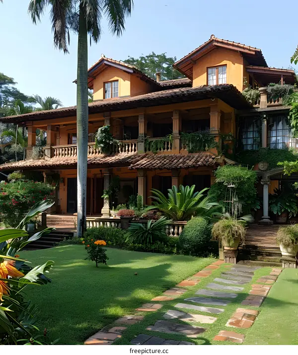 A beautiful house with a garden