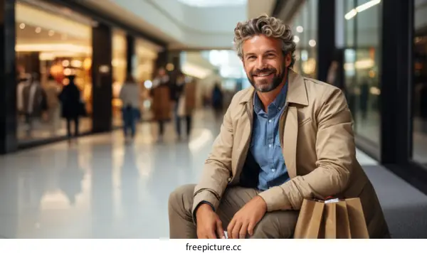 Portrait of a Man in a Shopping Mall