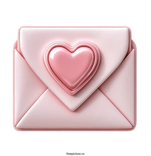 [Transparent Background PNG]Elegant Pink Love Letter Envelope Illustration