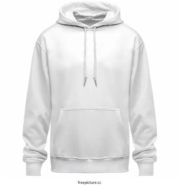 White Oversized Kangaroo Pocket Pullover Hoodie
