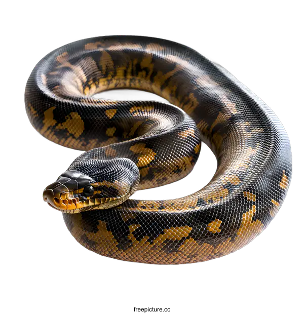 [Transparent Background PNG]Close Up of a Python Snake