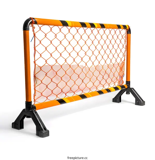 Orange and Black Construction Fence with Chain Link