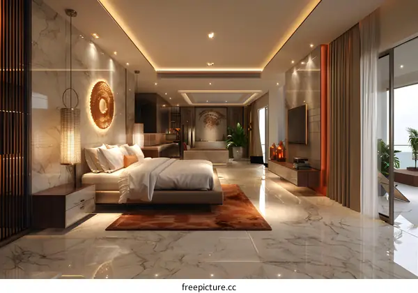 Luxury hotel bedroom suite