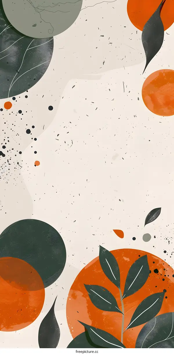 Abstract Illustration with Orange and Green Colors