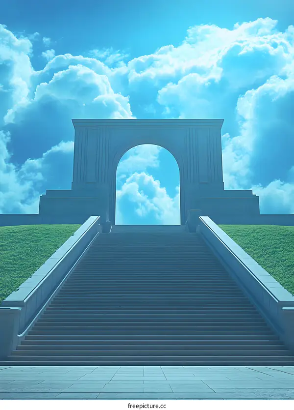 Stone Archway Leading to the Sky