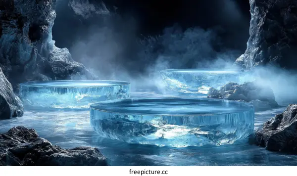 Icy Glacial Display Platforms