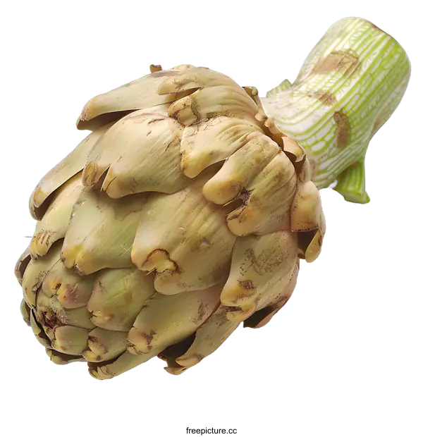 [Transparent Background PNG]Fresh Green Artichoke Isolated on White Background
