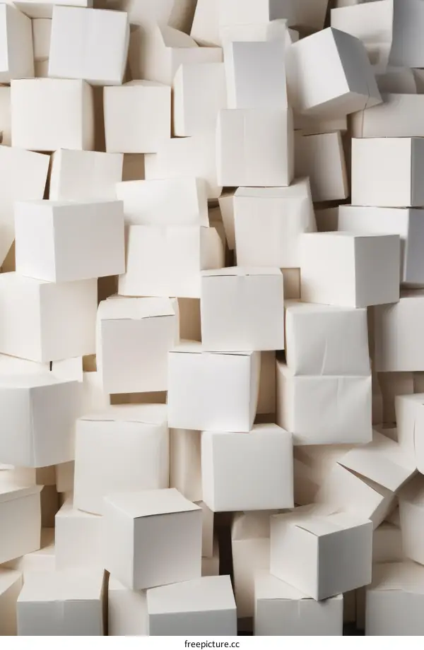 White cardboard boxes