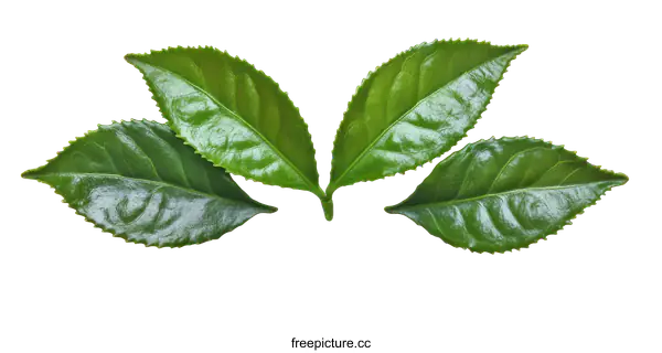 [Transparent Background PNG]Fresh Tea Leaves Isolated on White Background