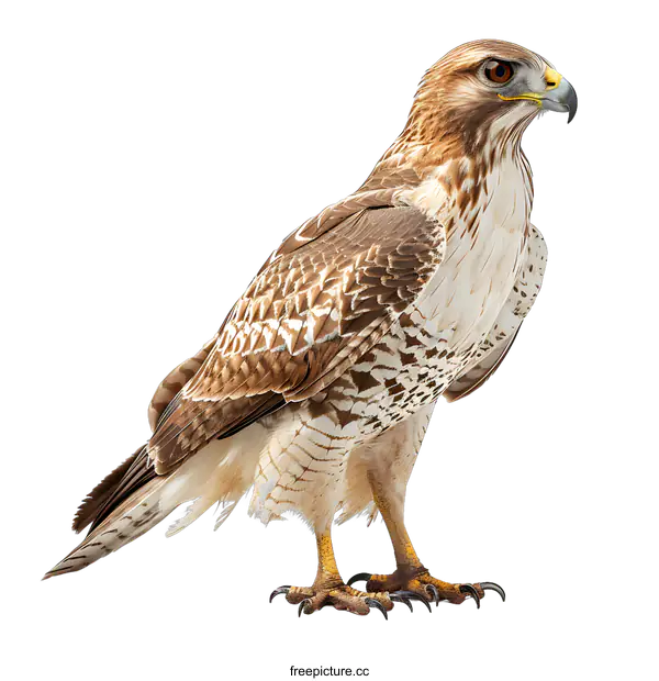 [Transparent Background PNG]Hawk Standing on White Background